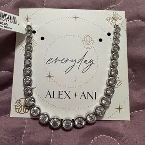 Alex and Ani Silver Crystal Tennis Necklace - Clear Crystals